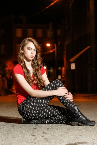 Night time senior portraits Georgia female photographer