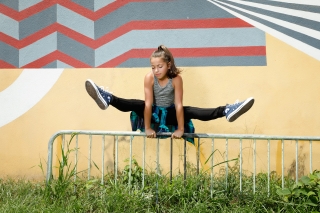 Young gymnasts take to the streets of Atlanta to show off their skills and strength. Photos by Urban Flair Photography, Starr Petronella