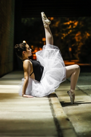 Ballerina at night