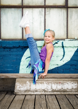 Young gymnasts take to the streets of Atlanta to show off their skills and strength. Photos by Urban Flair Photography, Starr Petronella